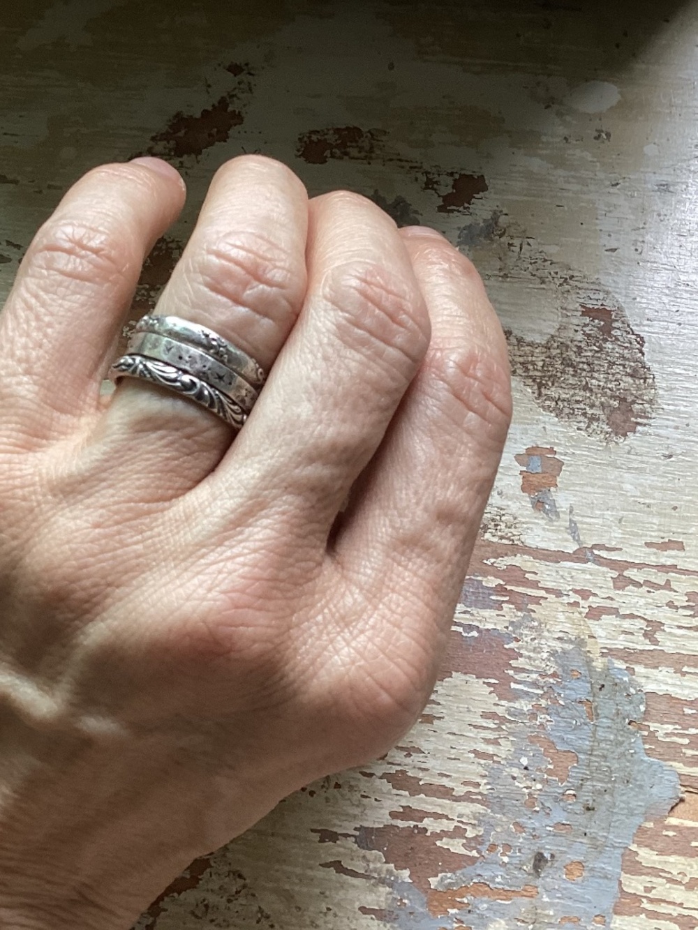 NEW Eulalie peg & awl (3) artisan silver RINGS handcrafted - Picture 4 of 4